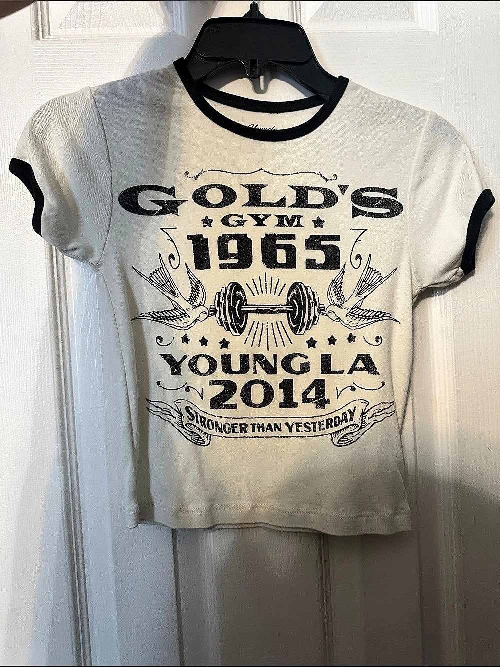 YoungLA Gold'Small Gym Ringer Baby Tee